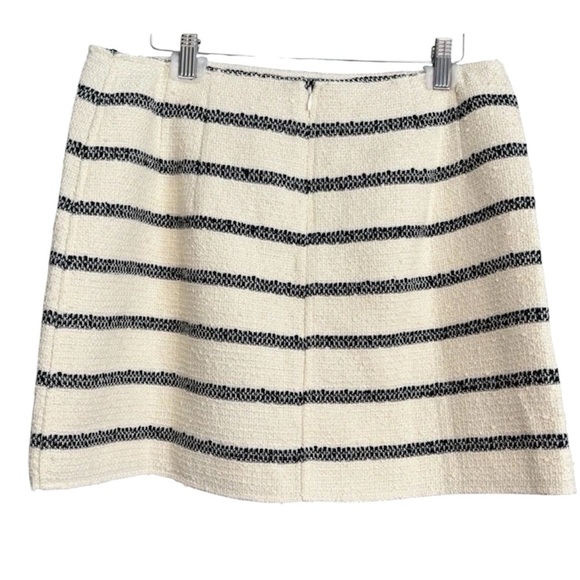 Tuckernuck Meg Mini Skirt L NWT Cream Navy Stripe Tweed Bouclé Preppy Chic - Picture 6 of 12